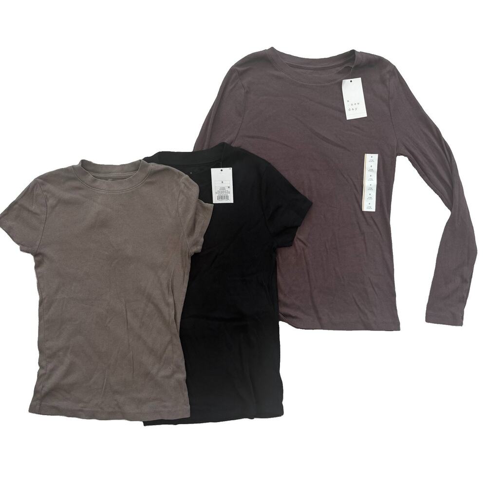 A New Day Size Small Lot Of 3 Shirts NWT Ribbed Classic Normcore